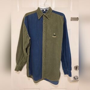 Two-Tone Green and Blue Men's Shirt